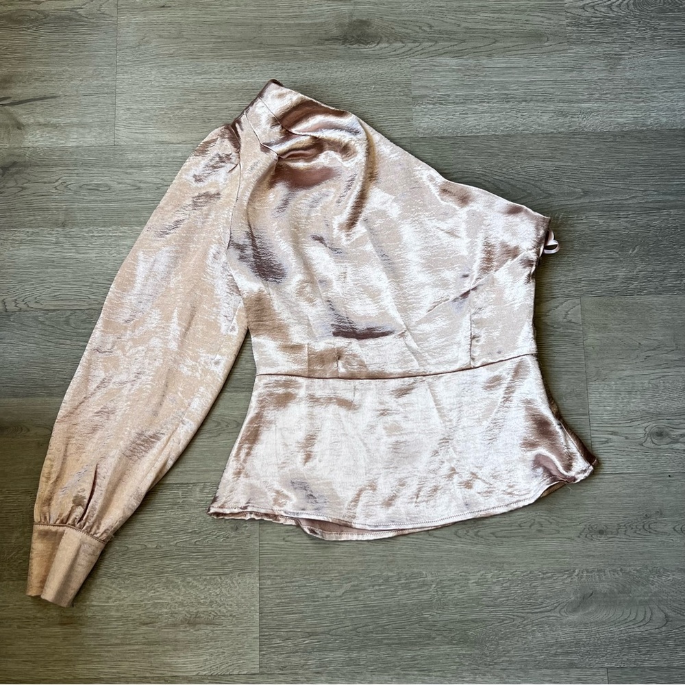 VICI Significant Style Satin One Shoulder Blouse